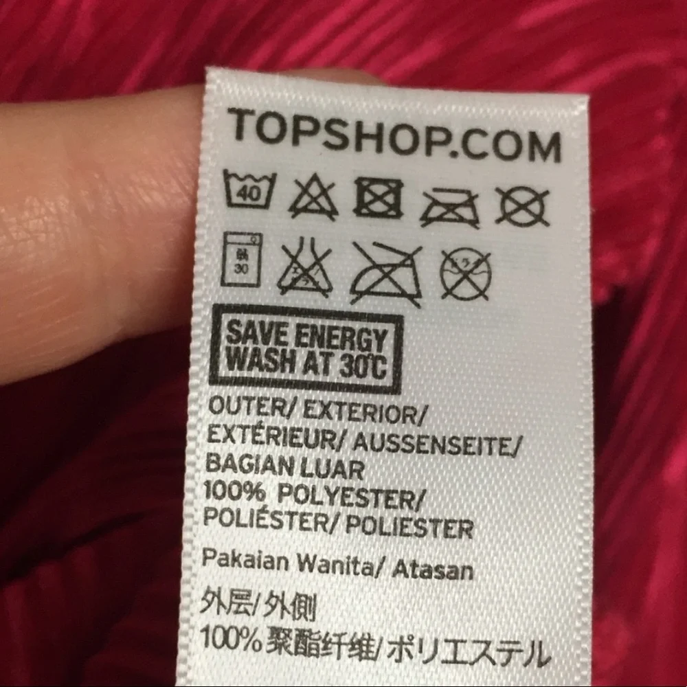 Topshop Plissé Faux Wrap Long Sleeve Bodysuit Pink Size 4 - Picture 8 of 13